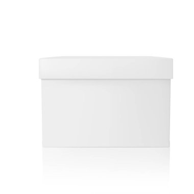 Blank White Square Box with Lid for Packaging Design Vector illustration clipart