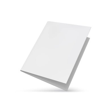 Boş Beyaz Katlanmış Broşür veya Tasarım Vektörü illüstrasyonu için Kart Örnekleme