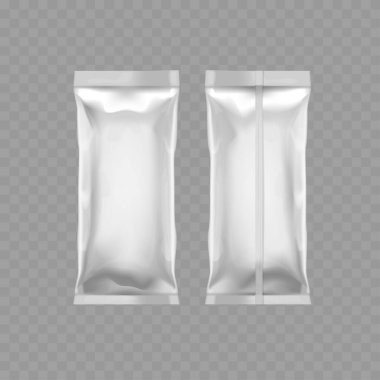 Transparent Plastic Packaging Mockup with Zip Lock Vector illustration clipart