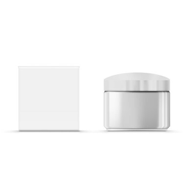 Kozmetik Krem Kavanozlu Boş Beyaz Kutu veya Çivi Cila Şişe Modeli Çizim