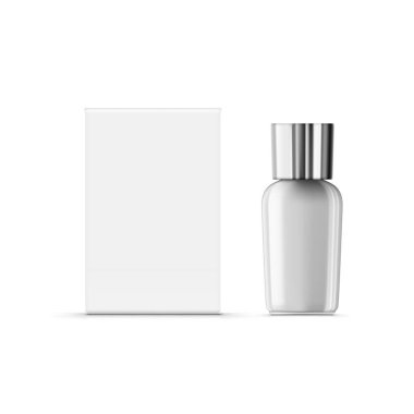 Kozmetik Krem Kavanozlu Boş Beyaz Kutu veya Çivi Cila Şişe Modeli Çizim