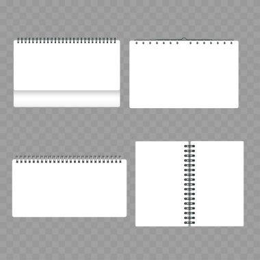 Boş Spiral Notlar Şablon Vektörü illüstrasyonu