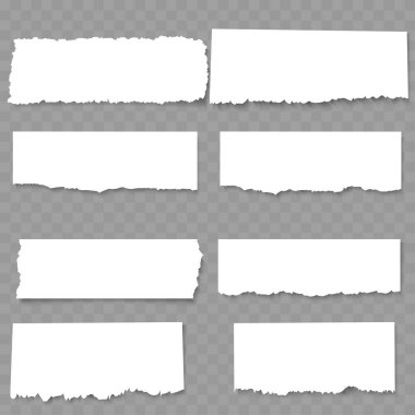 Yırtık Kağıt Kenarları Beyaz Vektör illüstrasyonu