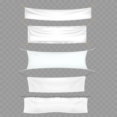 Boş Sancaklar Asma Kumaş Tasarım Vektörü illüstrasyonu