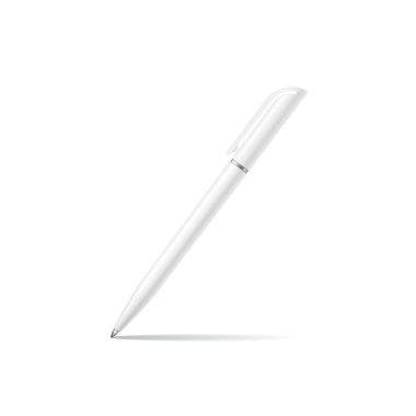 Clip 'le beyaz kalem. Vektör illüstrasyonu