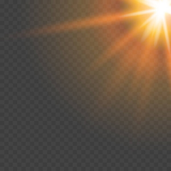 Солнечный свет лопнул от радиационных лучей. Векторная иллюстрация