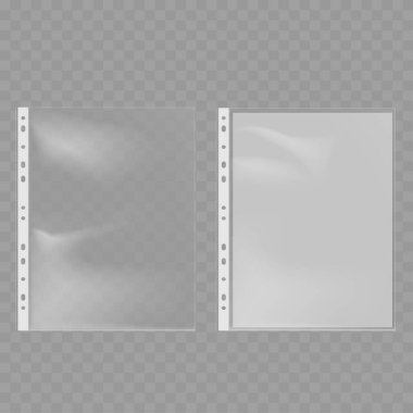 Delikli saydam Plastik Sayfalar. Vektör illüstrasyonu