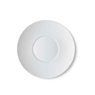 Boş Beyaz Seramik Tabak Üst Görünüm Gerçekçi Model. Vektör illüstrasyonu