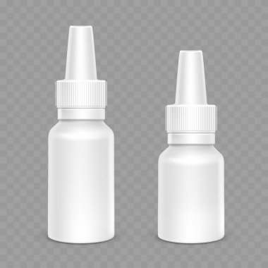 Nozzle Tıbbi Paketleme Beyaz Şişeler Vektör illüstrasyonlu Plastik Şişeler