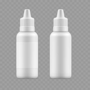 Nozzle Tıbbi Paketleme Beyaz Şişeler Vektör illüstrasyonlu Plastik Şişeler