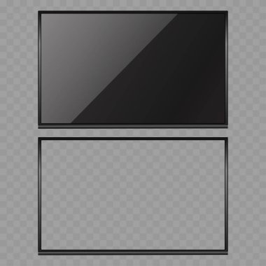 Siyah Çerçeveli LCD Ekran ve Boş Ekran Kutusu Yapılandırma Vektörü illüstrasyonu