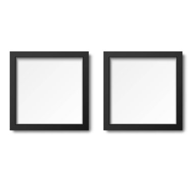 Siyah Kare Çerçeve Boş Model - Vektör illüstrasyonu