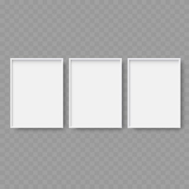 Şeffaf Arkaplanda Gölgesi Olan Boş Beyaz Çerçeve Benzerliği - Vektör illüstrasyonuComment