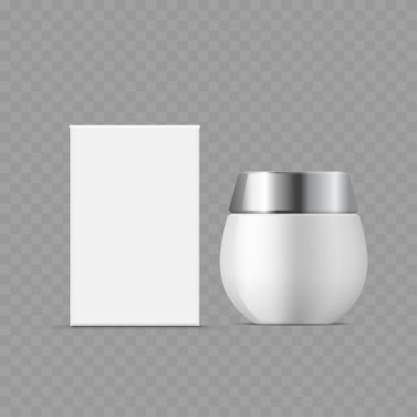 Beyaz Paketleme Kutusu ve Pompa Şişe Modeli - Vektör illüstrasyonu