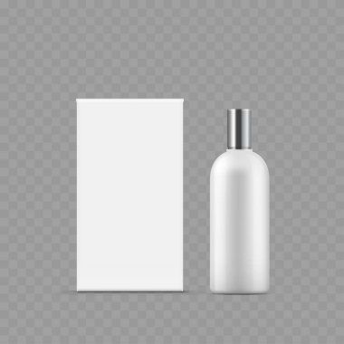 Beyaz Paketleme Kutusu ve Pompa Şişe Modeli - Vektör illüstrasyonu