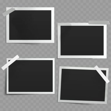 Teyp Vektörü illüstrasyonlu Polaroid Çerçeveler