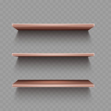 Gölge Vektörü illüstrasyonlu Tahta Raflar