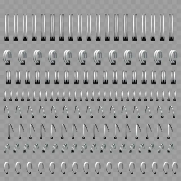 Metalik Kancalar Vektör Resmini Ayarladı