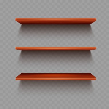 Gölge Vektörü illüstrasyonlu Tahta Raflar