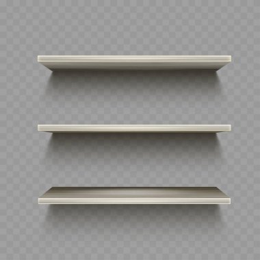 Gölge Vektörü illüstrasyonlu Tahta Raflar