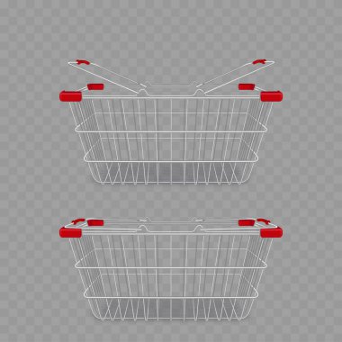 Kırmızı Saplı Boş Alışveriş Sepeti Vektör illüstrasyonuName