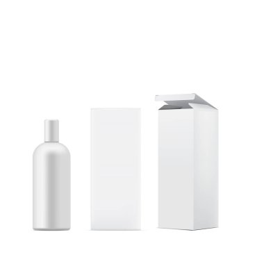 Paketleme Kutusu Yapılandırma Vektörü illüstrasyonlu Beyaz Şişe