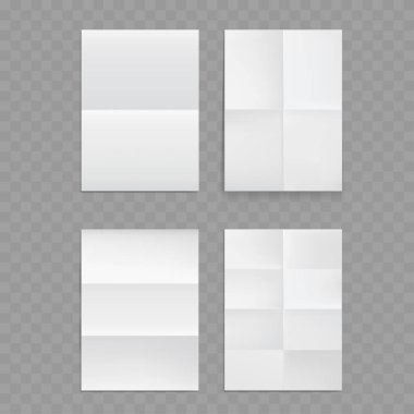 Katlanmış Kağıt Yapılandırma Şablonu Vektör Çizimini Ayarla