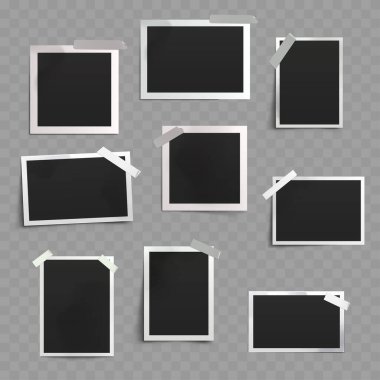 Teyp Vektörü illüstrasyonlu Polaroid Fotoğraf Çerçeveleri