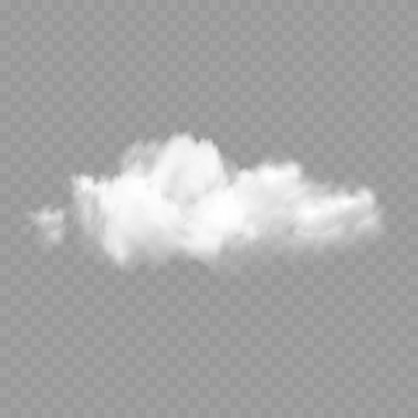 Gerçekçi Beyaz Duman Bulutu veya Sisli Sis Element Vektörü illüstrasyonu