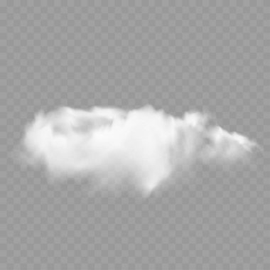 Gerçekçi Beyaz Duman Bulutu veya Sisli Sis Element Vektörü illüstrasyonu