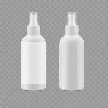 Beyaz Plastik Püskürtme Şablonu - Kozmetik Bay Şablon. Vektör illüstrasyonu