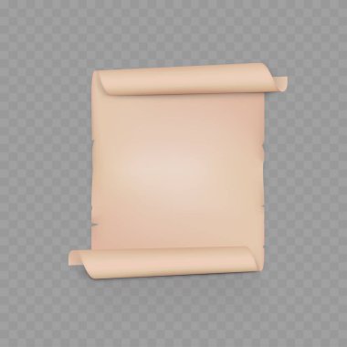 Eski Boş Kağıt Parşömen Model - Vintage Parşömen Belgesi Şablonu. Vektör illüstrasyonu