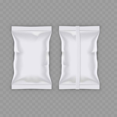 Boş Beyaz Gıda Model Paket Paket Paket Şablonu. Vektör.