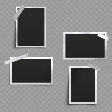 Teyp Vektörü illüstrasyonlu Polaroid Çerçeveler