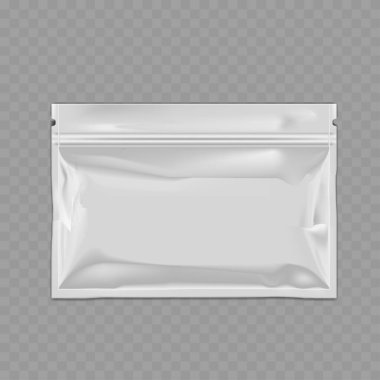 Boş stand-up fermuar maketi - Yiyecek Paketi. Vektör illüstrasyonu