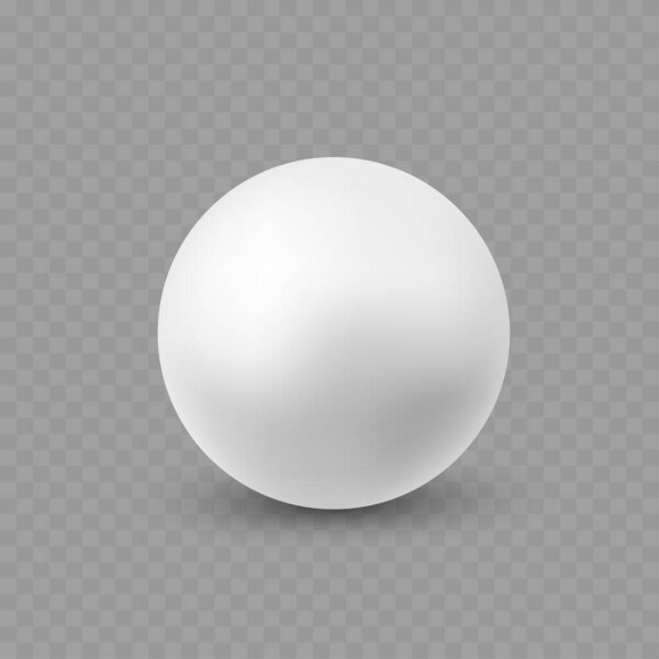 Blank White Sphere with Realistic Shadow .Vector illustration
