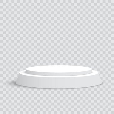 Beyaz Yuvarlak Ürün Görünüm Yayası Stand Mockup Vektör ilüstrasyonu