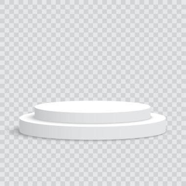 Beyaz Yuvarlak Ürün Görünüm Yayası Stand Mockup Vektör ilüstrasyonu