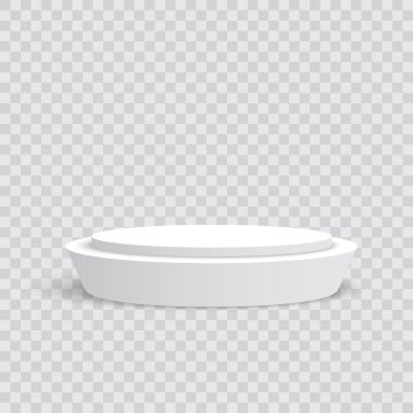 Beyaz Yuvarlak Ürün Görünüm Yayası Stand Mockup Vektör ilüstrasyonu