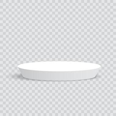 Beyaz Yuvarlak Ürün Görünüm Yayası Stand Mockup Vektör ilüstrasyonu