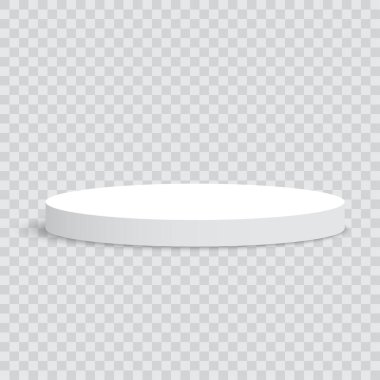 Beyaz Yuvarlak Ürün Görünüm Yayası Stand Mockup Vektör ilüstrasyonu