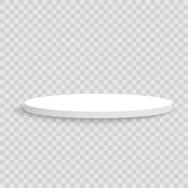 Beyaz Yuvarlak Ürün Görünüm Yayası Stand Mockup Vektör ilüstrasyonu