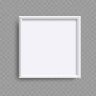 Boş Beyaz Meydan Resim Çerçevesi. Gerçekçi Boş Tasarım. Vektör illüstrasyonu