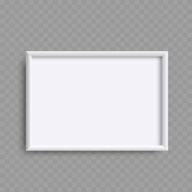 Boş Beyaz Meydan Resim Çerçevesi. Gerçekçi Boş Tasarım. Vektör illüstrasyonu