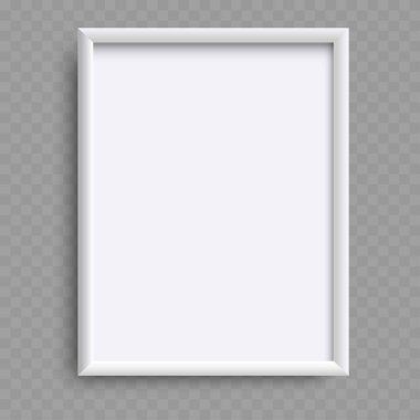 Boş Beyaz Meydan Resim Çerçevesi. Gerçekçi Boş Tasarım. Vektör illüstrasyonu