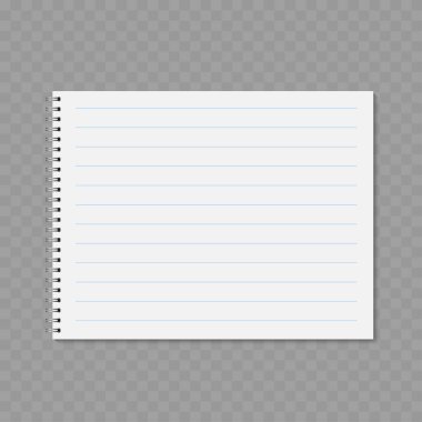 Yöneten sayfa modelinin olduğu gerçekçi spiral defter izole edilmiş. Vektör