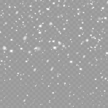 Gerçekçi düşen kar ve kar taneleri kış tasarımı için etkiye sahiptir. Vektör illüstrasyonu