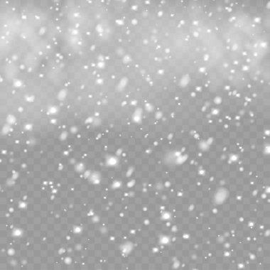 Gerçekçi düşen kar ve kar taneleri kış tasarımı için etkiye sahiptir. Vektör illüstrasyonu