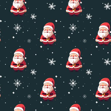 Noel Baba 'nın kışı kusursuz geçer. Noel vektör modeli. Kış arkaplanı