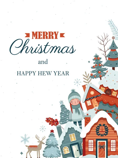 Natal Design Ano Novo Moldura Natal Cartaz Banner Cartão Ornamento — Vetor de Stock